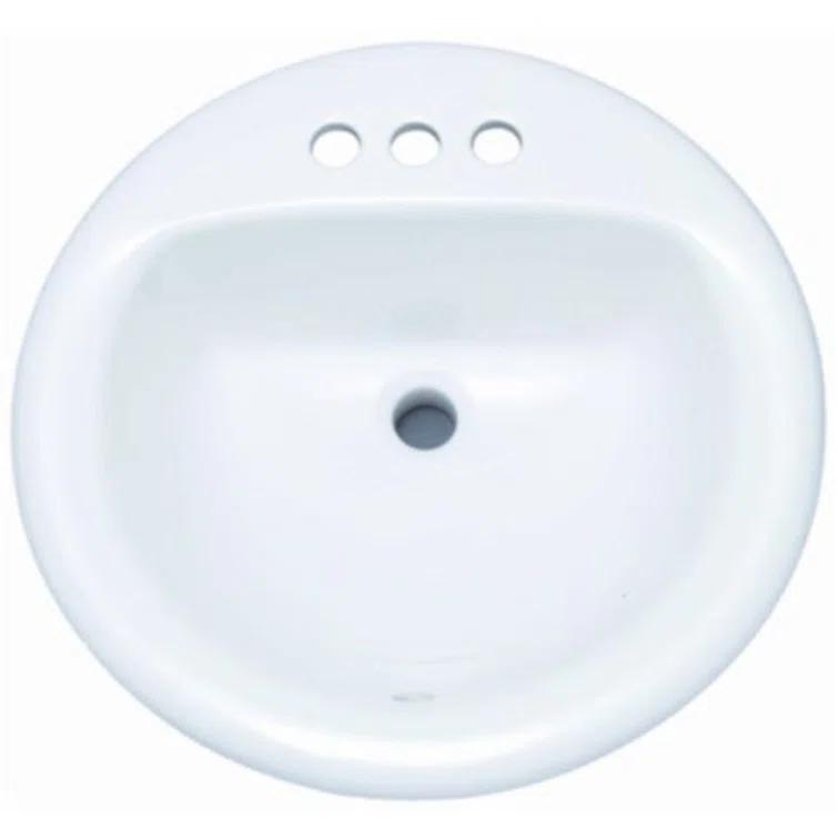 Proflo 19'' Vitreous China Circular Bathroom Sink with Overflow