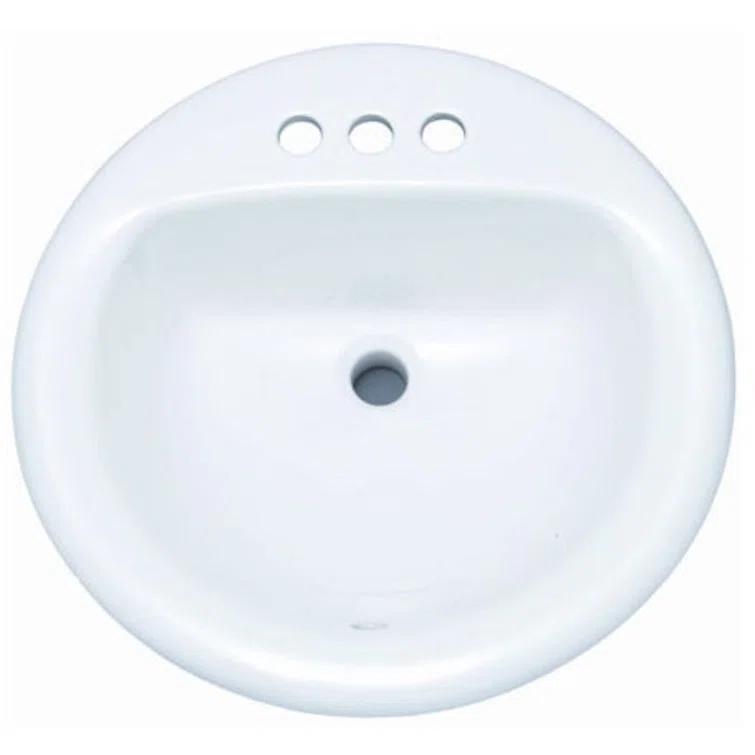 Proflo 19'' Vitreous China Circular Bathroom Sink with Overflow