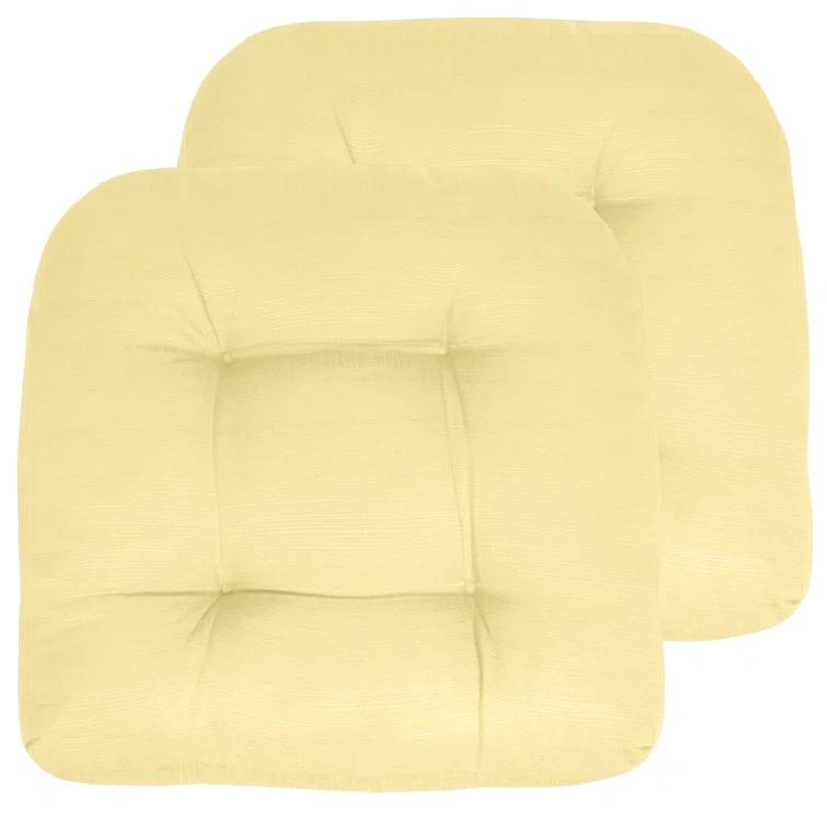 Premium Patio Tufted Outdoor Solid Chair Cushions, 19" x 19"