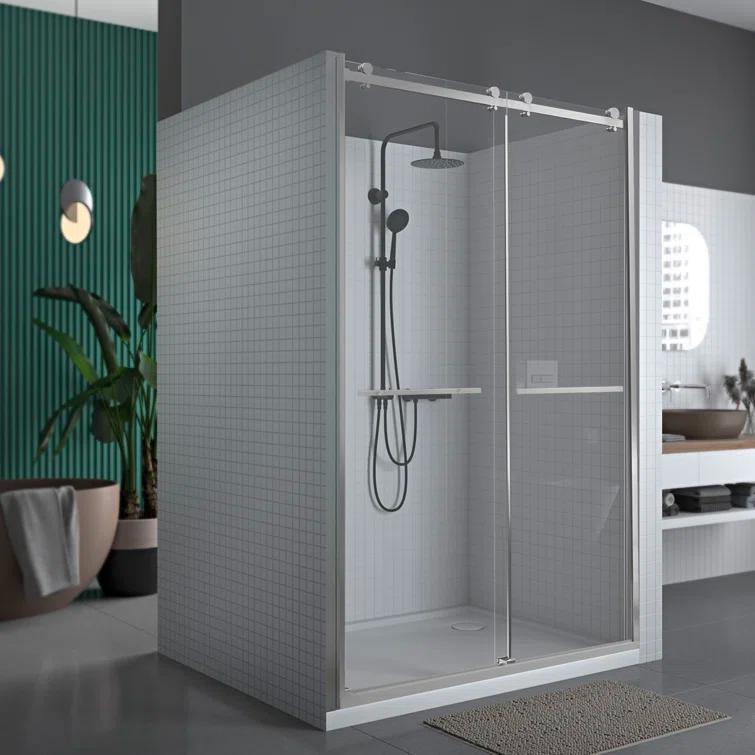 44" - 48" W 74” H Double Sliding Frameless Shower Door