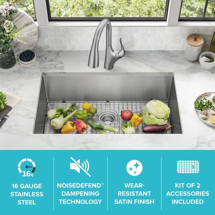 KRAUS Standart PRO™ Undermount 16 Gauge Stainless Steel Kitchen Sink