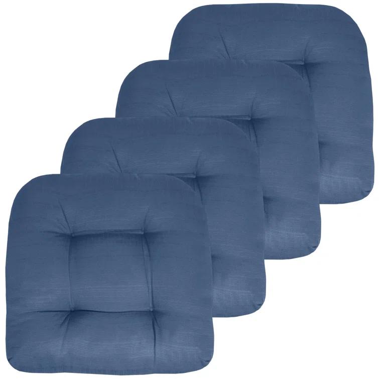 Premium Patio Tufted Outdoor Solid Chair Cushions, 19" x 19"