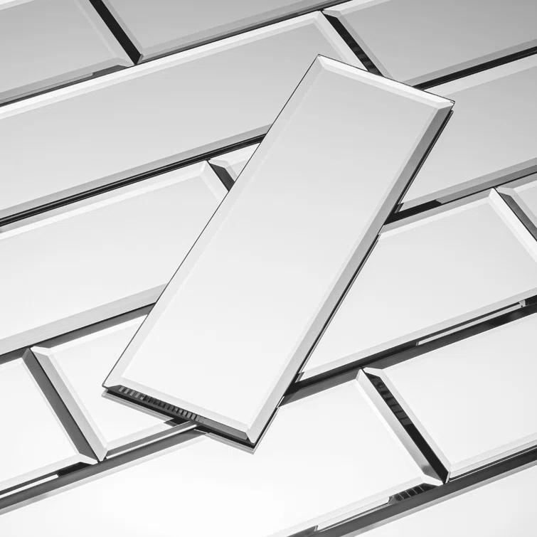 3" x 10" Beveled Glass Subway Tile
