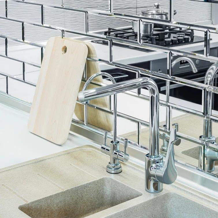 3" x 10" Beveled Glass Subway Tile