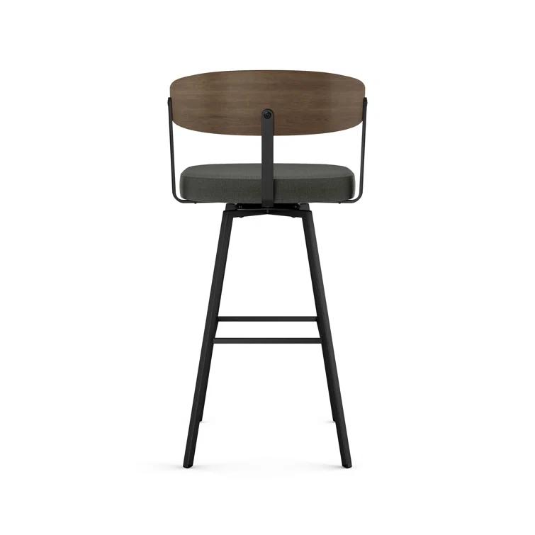 Amir Swivel Counter & Bar Stool with Wooden Back