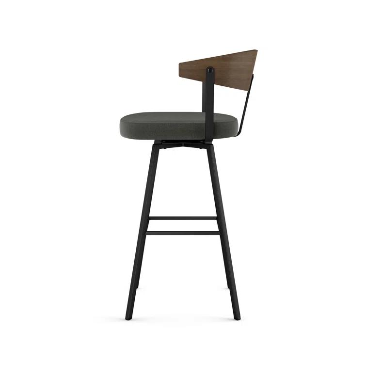 Amir Swivel Counter & Bar Stool with Wooden Back