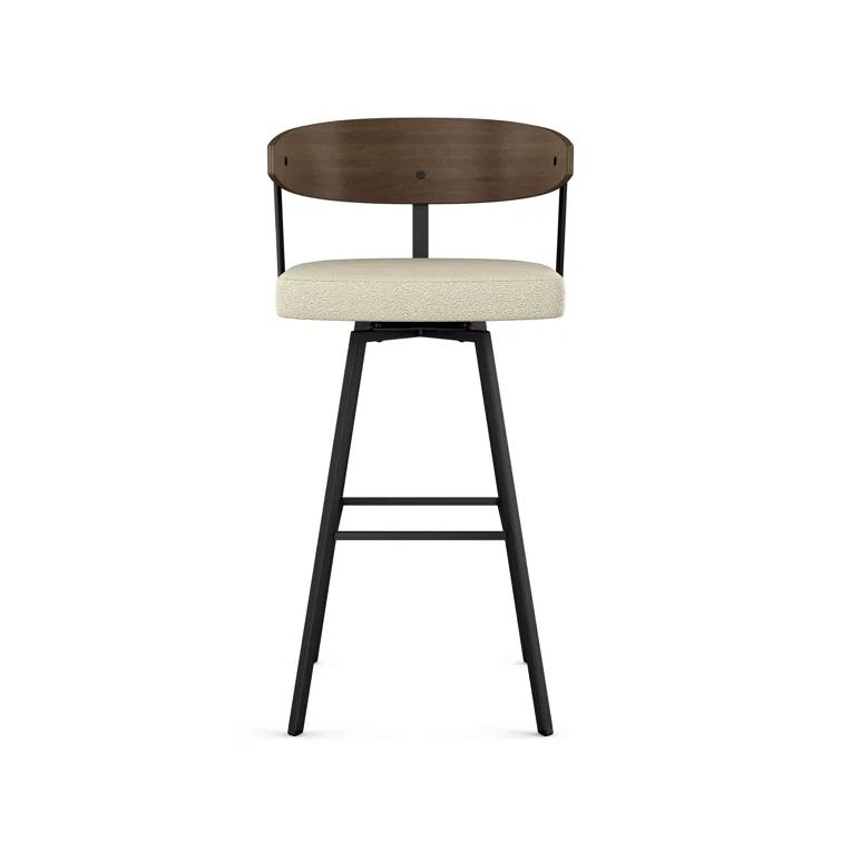 Amir Swivel Counter & Bar Stool with Wooden Back