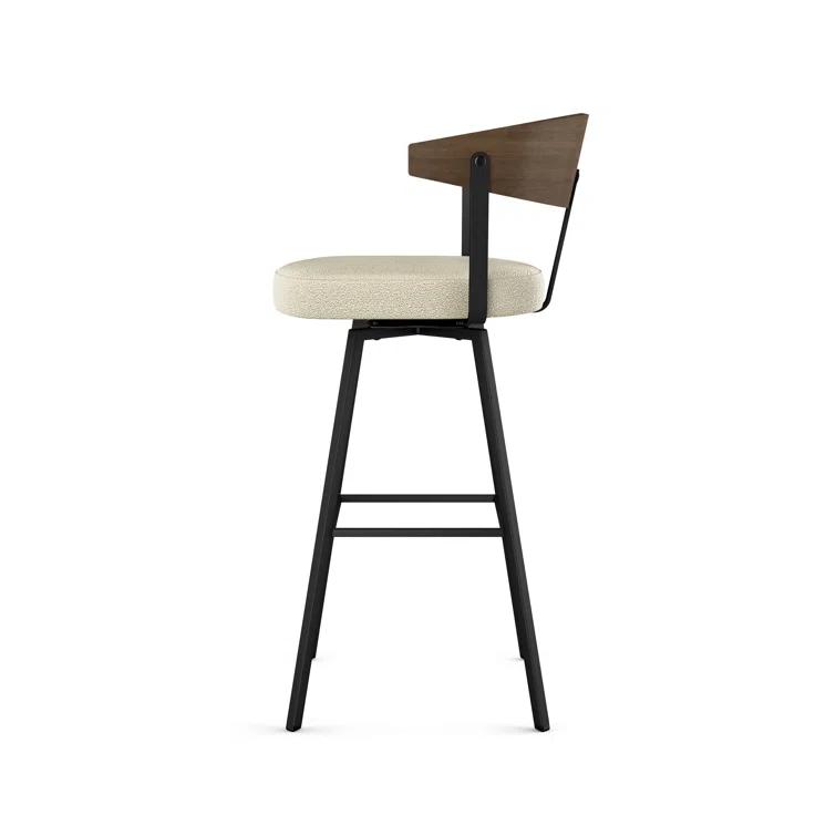Amir Swivel Counter & Bar Stool with Wooden Back