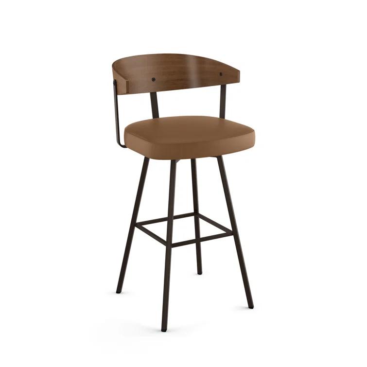 Amir Swivel Counter & Bar Stool with Wooden Back