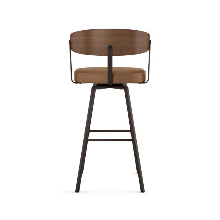 Amir Swivel Counter & Bar Stool with Wooden Back