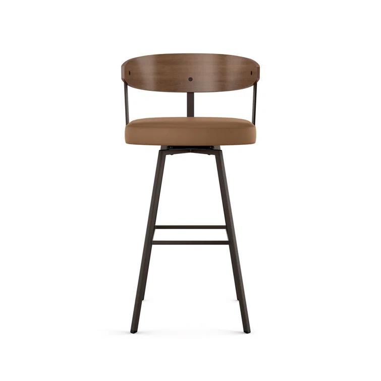 Amir Swivel Counter & Bar Stool with Wooden Back