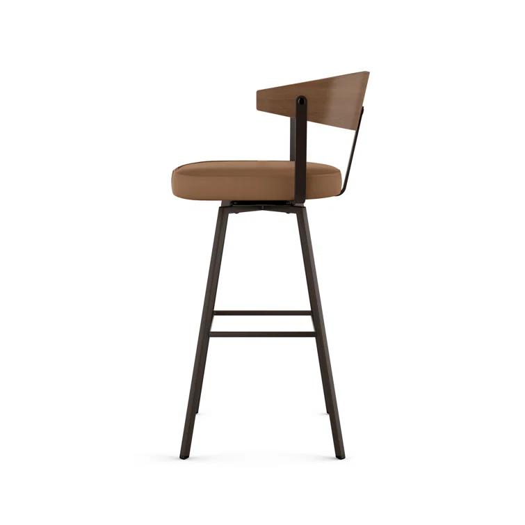 Amir Swivel Counter & Bar Stool with Wooden Back