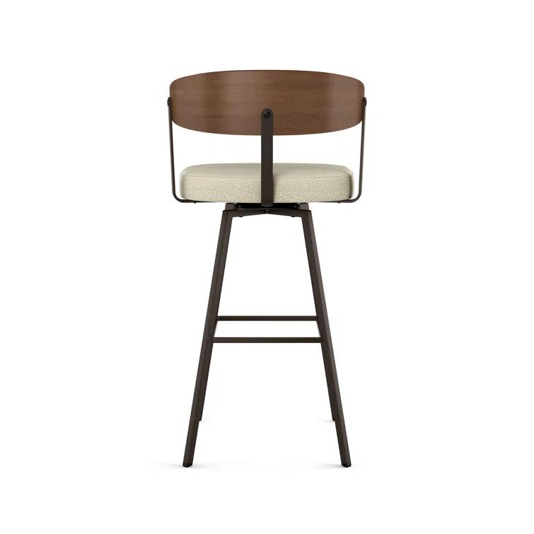 Amir Swivel Counter & Bar Stool with Wooden Back