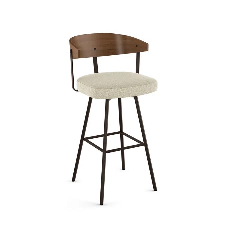 Amir Swivel Counter & Bar Stool with Wooden Back