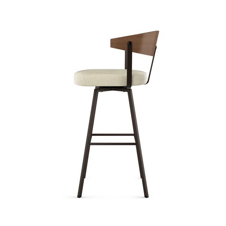 Amir Swivel Counter & Bar Stool with Wooden Back