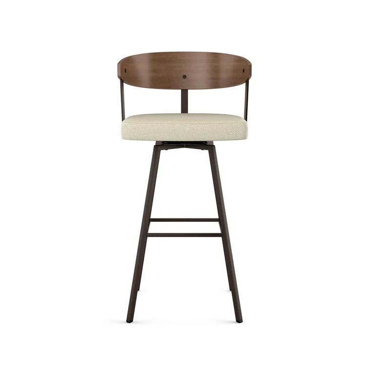Amir Swivel Counter & Bar Stool with Wooden Back