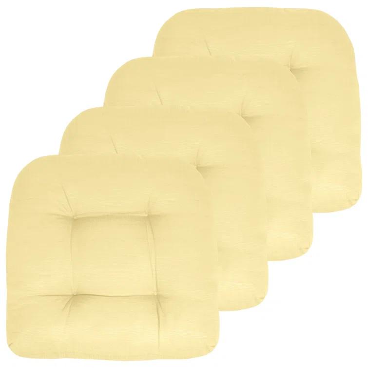 Premium Patio Tufted Outdoor Solid Chair Cushions, 19" x 19"