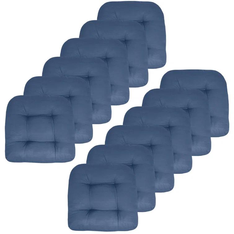 Premium Patio Tufted Outdoor Solid Chair Cushions, 19" x 19"
