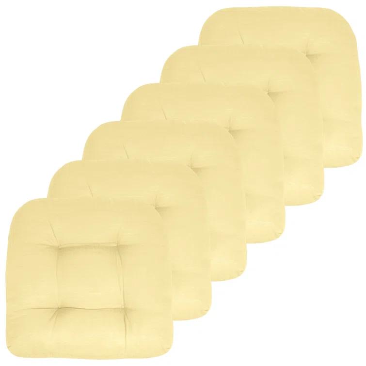 Premium Patio Tufted Outdoor Solid Chair Cushions, 19" x 19"