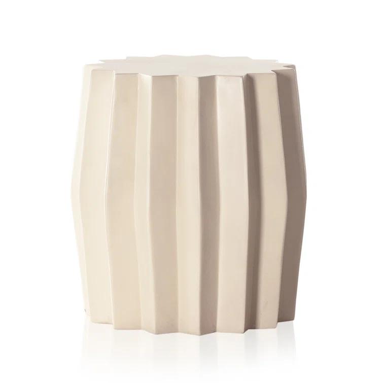 Davila Round Indoor / Outdoor Side Table - Ivory
