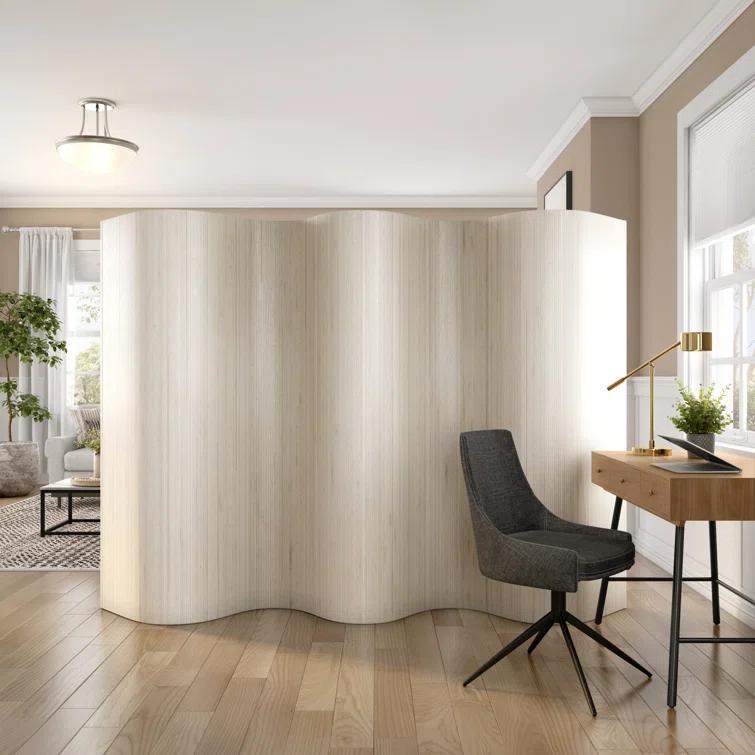 6 ft. Tall Bamboo Wave Screen - Distressed Green