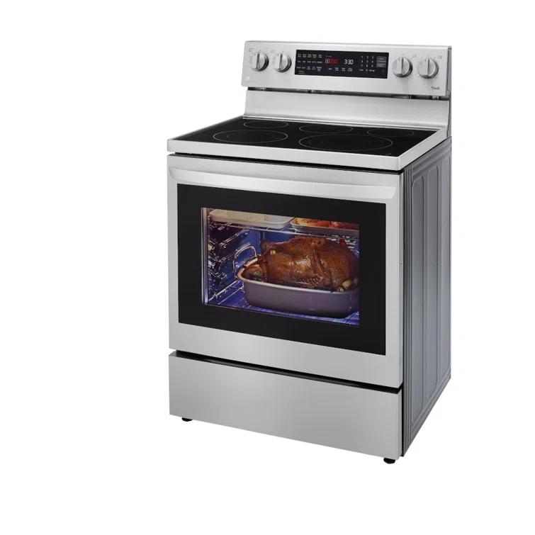 LG LG Smart Wi-Fi Enabled True Convection InstaView® Electric Range with Air Fry, 6.3 cu. ft. LREL6325F