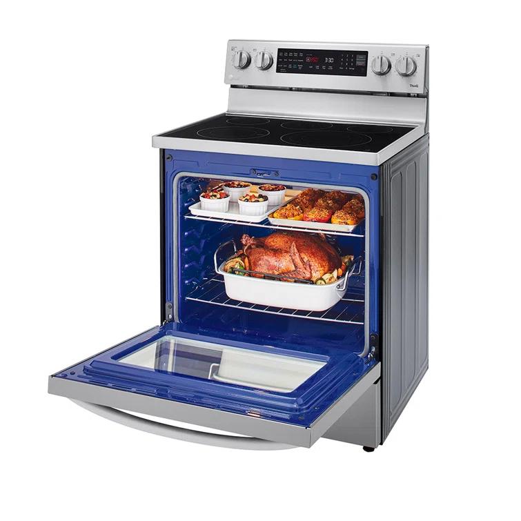 LG LG Smart Wi-Fi Enabled True Convection InstaView® Electric Range with Air Fry, 6.3 cu. ft. LREL6325F