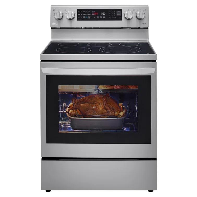 LG LG Smart Wi-Fi Enabled True Convection InstaView® Electric Range with Air Fry, 6.3 cu. ft. LREL6325F