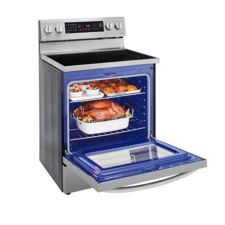 LG LG Smart Wi-Fi Enabled True Convection InstaView® Electric Range with Air Fry, 6.3 cu. ft. LREL6325F