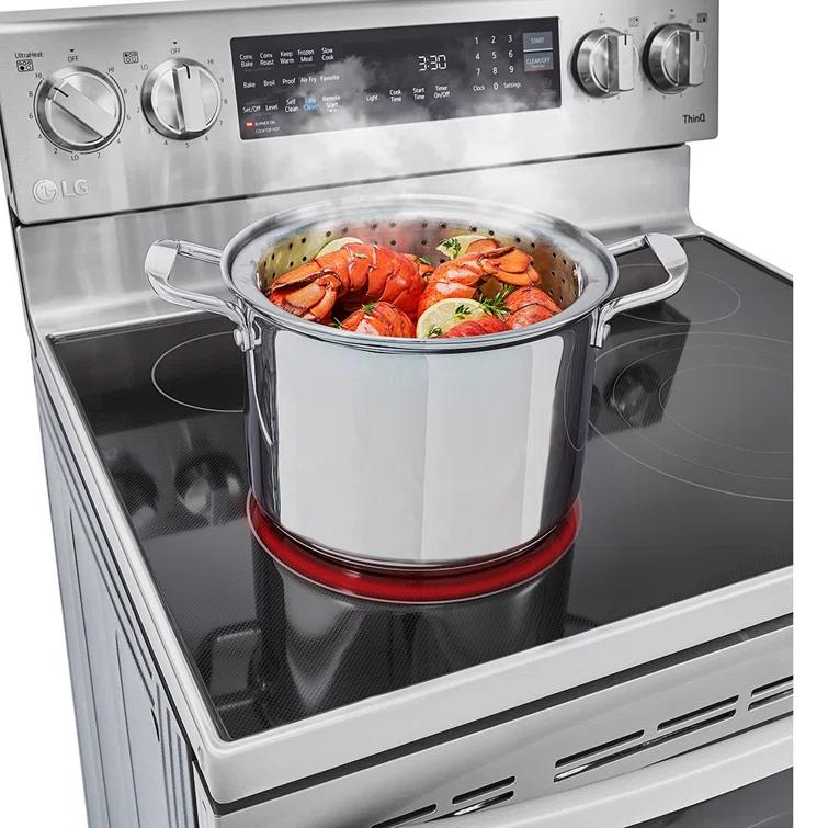LG LG Smart Wi-Fi Enabled True Convection InstaView® Electric Range with Air Fry, 6.3 cu. ft. LREL6325F