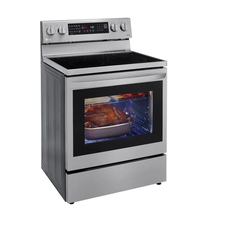 LG LG Smart Wi-Fi Enabled True Convection InstaView® Electric Range with Air Fry, 6.3 cu. ft. LREL6325F