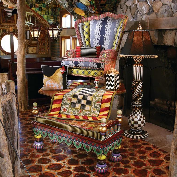 MacKenzie-Childs Courtly Check® Red & Gold Rug