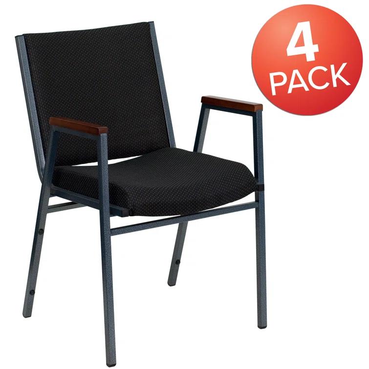 Flash Furniture Aliya Heavy Duty Stack Chair with Arms (Set of 4)