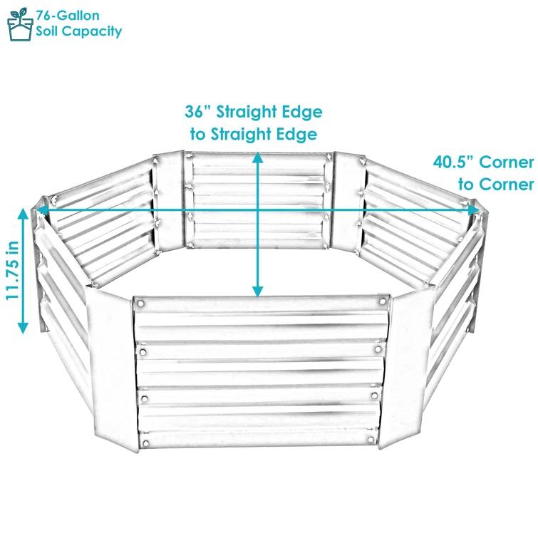 Irick Hexagon Galvanized Steel Raised Garden Bed - 40.5" x 36" x 11.75"