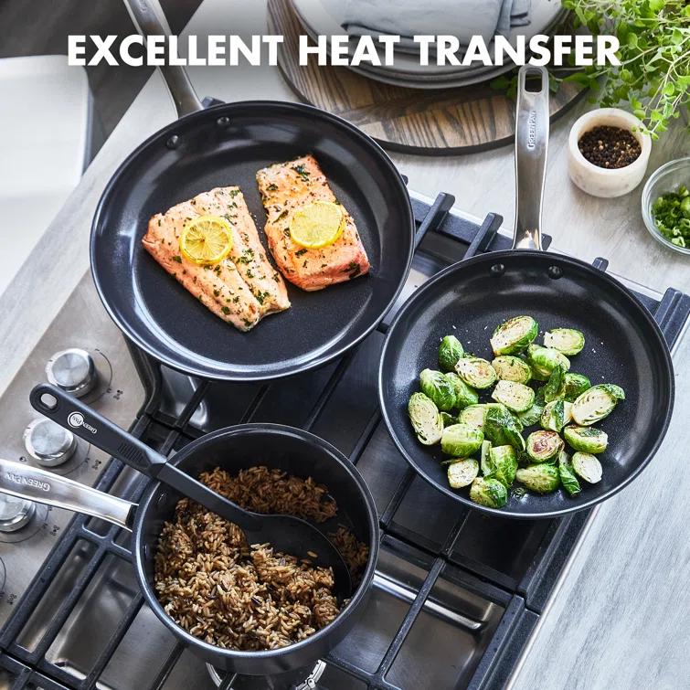 GreenPan GreenPan Chatham Black Prime Midnight Healthy Ceramic Nonstick, 5 Piece Cookware Set