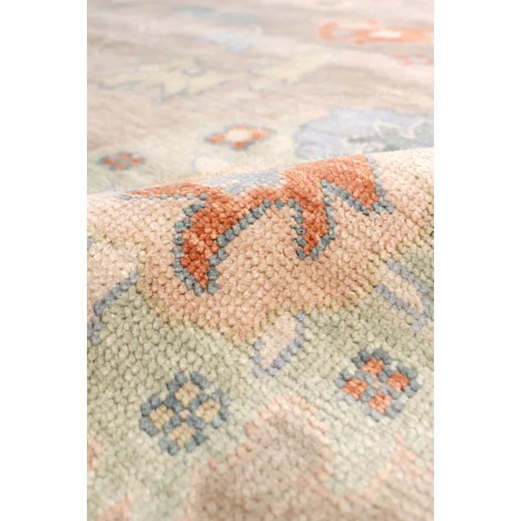 Pasargad Oushak Hand Knotted Wool Floral Rug