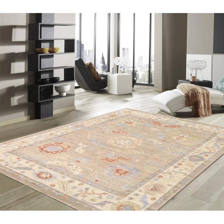 Pasargad Oushak Hand Knotted Wool Floral Rug