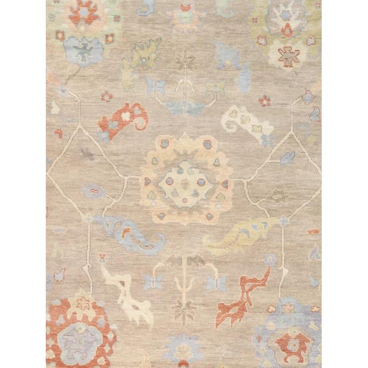 Pasargad Oushak Hand Knotted Wool Floral Rug