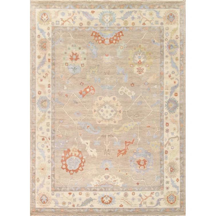 Pasargad Oushak Hand Knotted Wool Floral Rug
