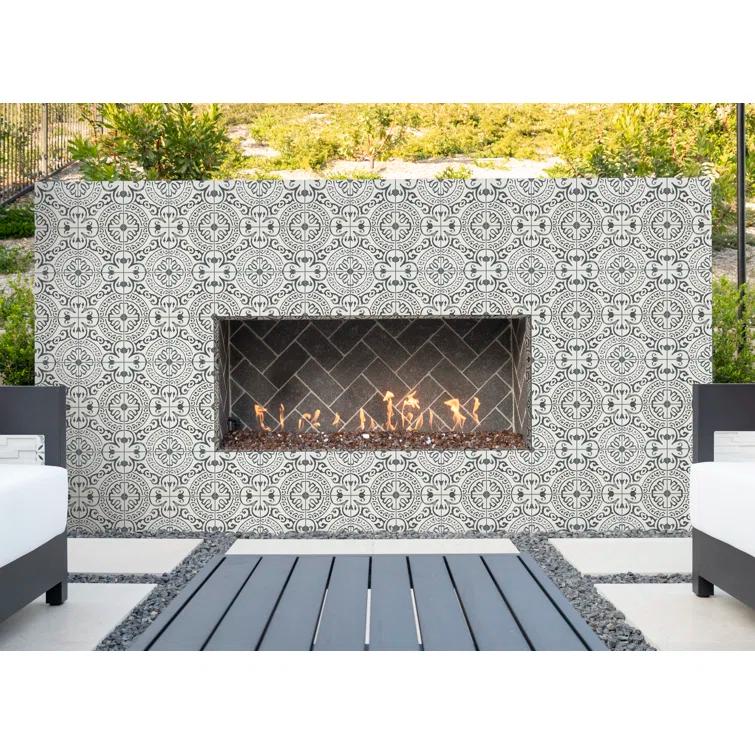 Amara 8" x 8" Encaustic Look Matte Porcelain Floor & Wall Tile