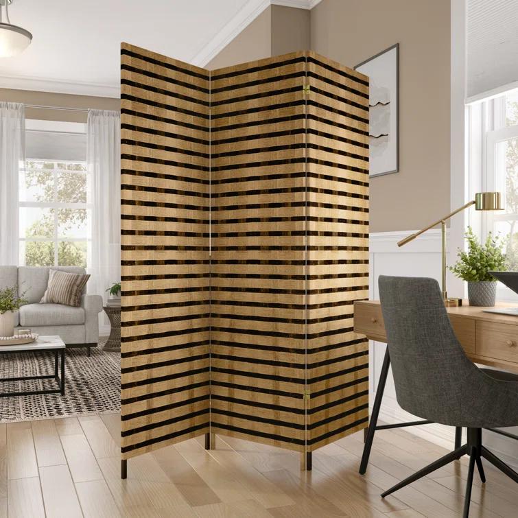 Oriental Furniture 6 ft. Tall Two Tone Natural Fiber Room Divider