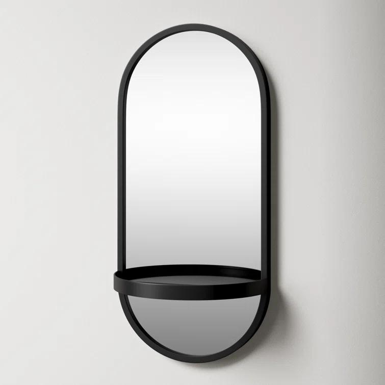 Lumi Metal Flat Mirror with Shelves