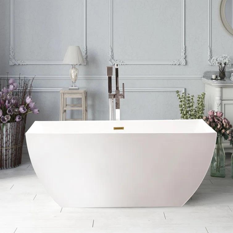 Lydia 59" x 30" Freestanding Soaking Bathtub