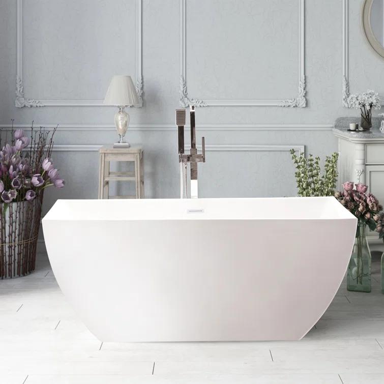 Lydia 59" x 30" Freestanding Soaking Bathtub
