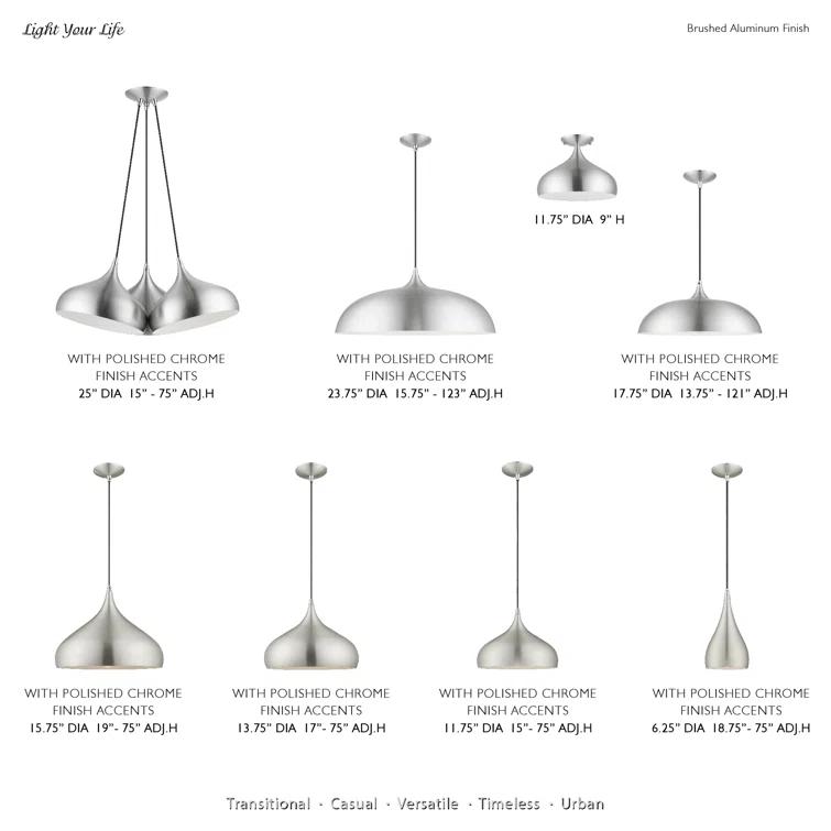 Schultz Single Light Metal Dimmable Pendant