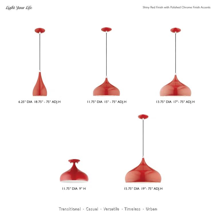 Schultz Single Light Metal Dimmable Pendant