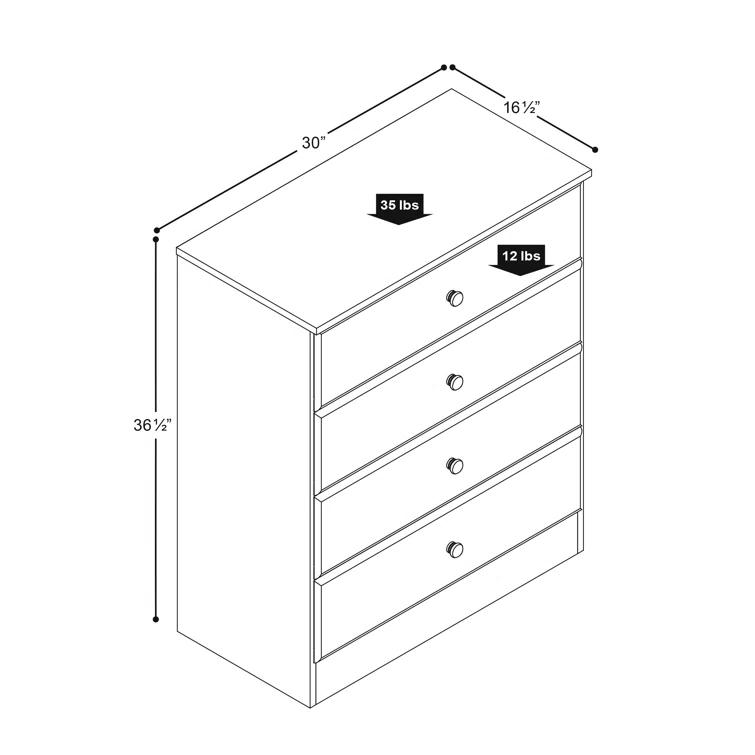Mcclarrie Simplistic 4 Drawer 30" W Dresser