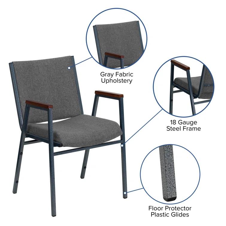 Flash Furniture Aliya Heavy Duty Stack Chair with Arms (Set of 4)