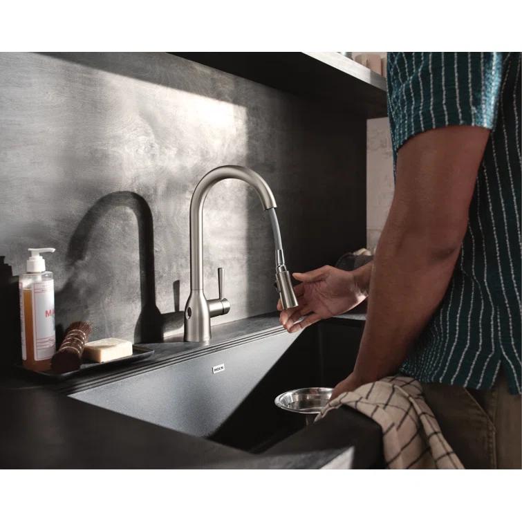 Moen Adler MotionSense Wave Single Handle Pulldown Kitchen Faucet with Power Clean Technology
