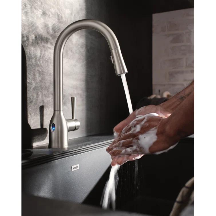Moen Adler MotionSense Wave Single Handle Pulldown Kitchen Faucet with Power Clean Technology